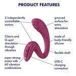 Satisfyer - G for Goddess 3 Vibrador de Dupla Estimulação Borgonha