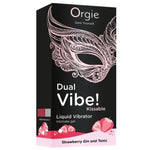 Orgie - Dual VIBE! Vibrador Líquido Beijável com Sabor de Morango, Gin Tônica, 15 ml