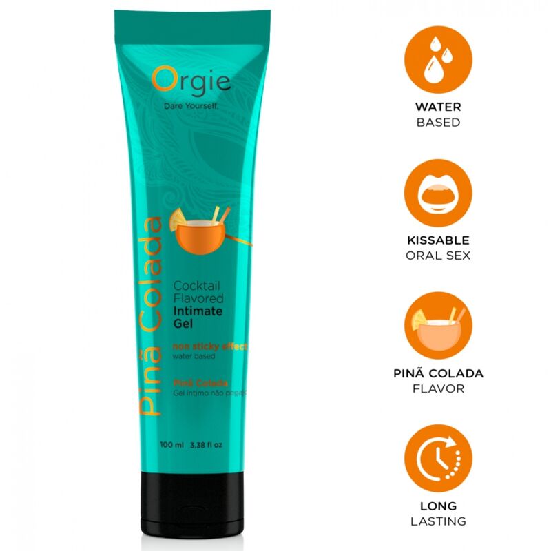 Orgie - Lubrificante em Tubo Coquetel Piña Colada Beijável Gel Íntimo à Base de Água 100 ml