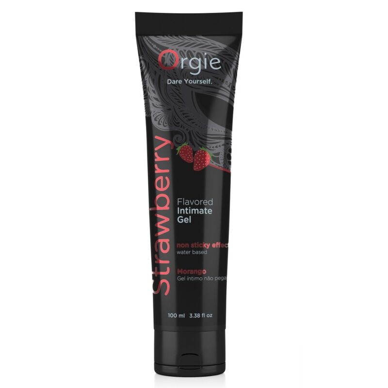 Orgie - Lubrificante em Tubo Sabor Morango, Gel Íntimo à Base de Água, 100 ml