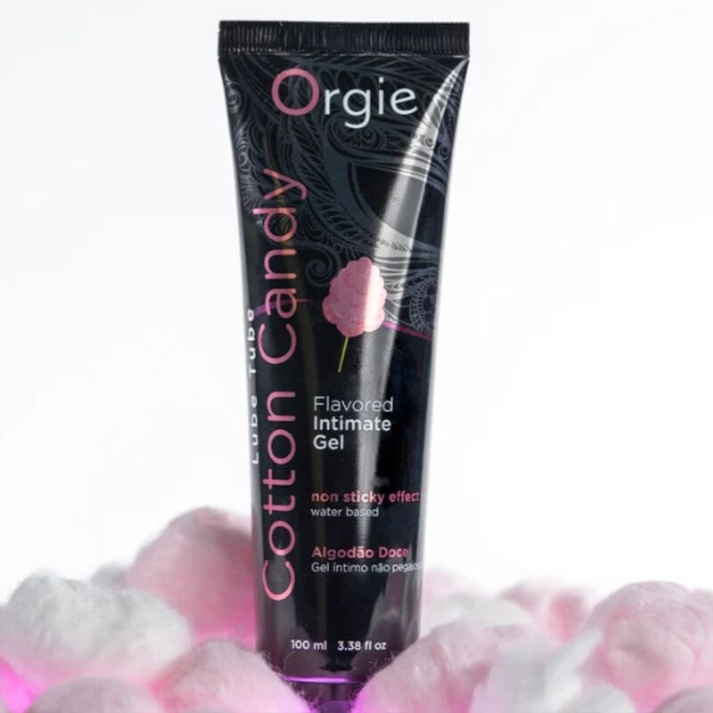 Orgie - Lubrificante em Tubo com Aroma de Algodão Doce, Beijável, Gel Íntimo à Base de Água, 100 ml