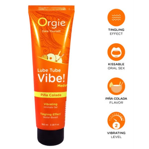 Orgie - Vibe de Tubo LUBRIFICANTE! Piña Colada Gel Íntimo Beijável Formigueiro Médio 100 ml