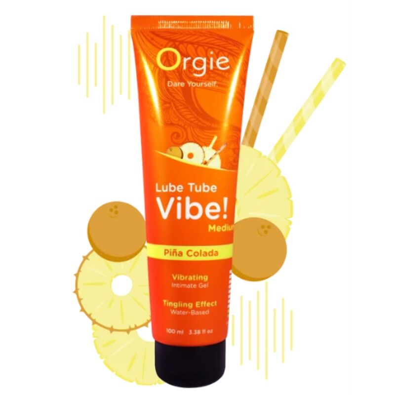 Orgie - Vibe de Tubo LUBRIFICANTE! Piña Colada Gel Íntimo Beijável Formigueiro Médio 100 ml