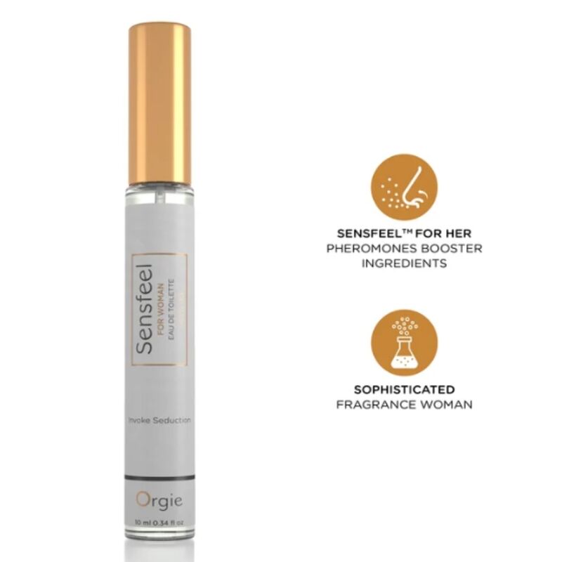 Orgie - Sensfeel para Mulheres, Booster de Feromônios, Eau de Toilette, Tamanho Viagem 10 ml