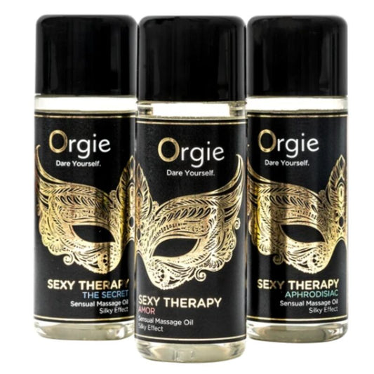 Orgie - Coleção Mini de Óleos de Massagem Sensual para Terapia Sexual 3 X 30 ml
