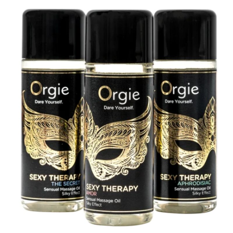 Orgie - Coleção Mini de Óleos de Massagem Sensual para Terapia Sexual 3 X 30 ml