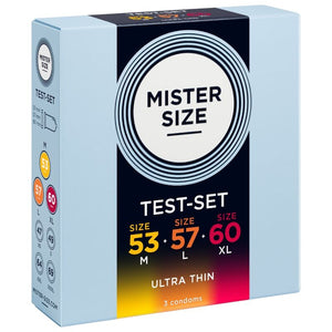 Mister Size - Pacote de Amostra de Preservativos Tamanho 53-57-60 mm (3 Unidades)