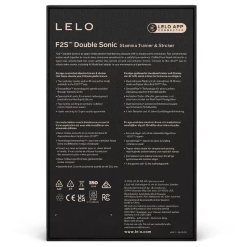 Lelo - F2S Duplo Sônico Masculino com Dupla Estimulação Sônica Vermelho