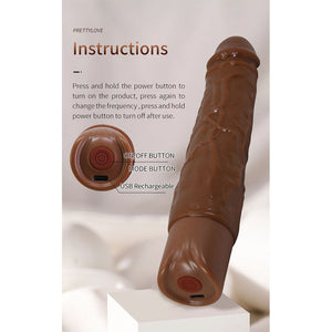 Pretty Love - Kessler Vibrador Realista com 10 Modos de Vibração e 10 Intensidades, 22 cm, Marrom
