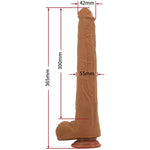 Pretty Love - Viggo Dildo Deslizante com Toque Suave e Realista, 36,5 cm Marrom