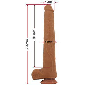 Pretty Love - Viggo Dildo Deslizante com Toque Suave e Realista, 36,5 cm Marrom