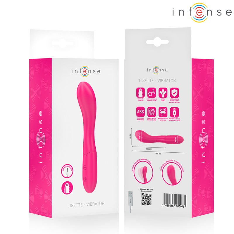Intense - Lisette Vibrador 19 cm Flexível 10 Vibrações Rosa