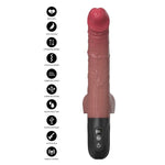 Hidden Desire - Vibrador Realista Inferno com Movimento de Impulso e Oscilação, 28 cm, Controle Remoto, Tom de Pele