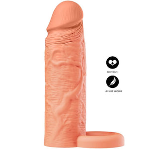 Hidden Desire - Manga Extensora de Silicone Líquido Inferno com Anel 18 cm Ø 4,5 cm - Tom de Pele