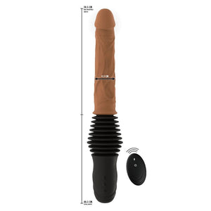 Hidden Desire - Vibrador de Dupla Empunhação Realista Inferno com Controle Remoto 40,5 cm Tom de Pele Claro