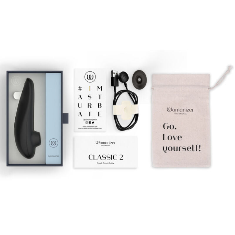 Womanizer - Classic 2 Estimulador Clitoriano por Sucção, 10 Níveis de Intensidade, Preto