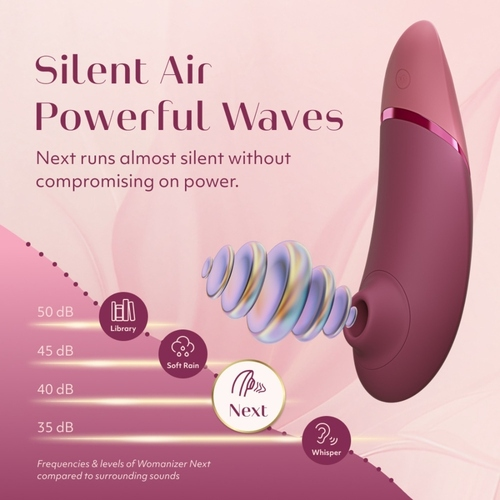 Womanizer - Next Suction Clitorial Stimulator 14 Níveis de Intensidade Rosa Escuro