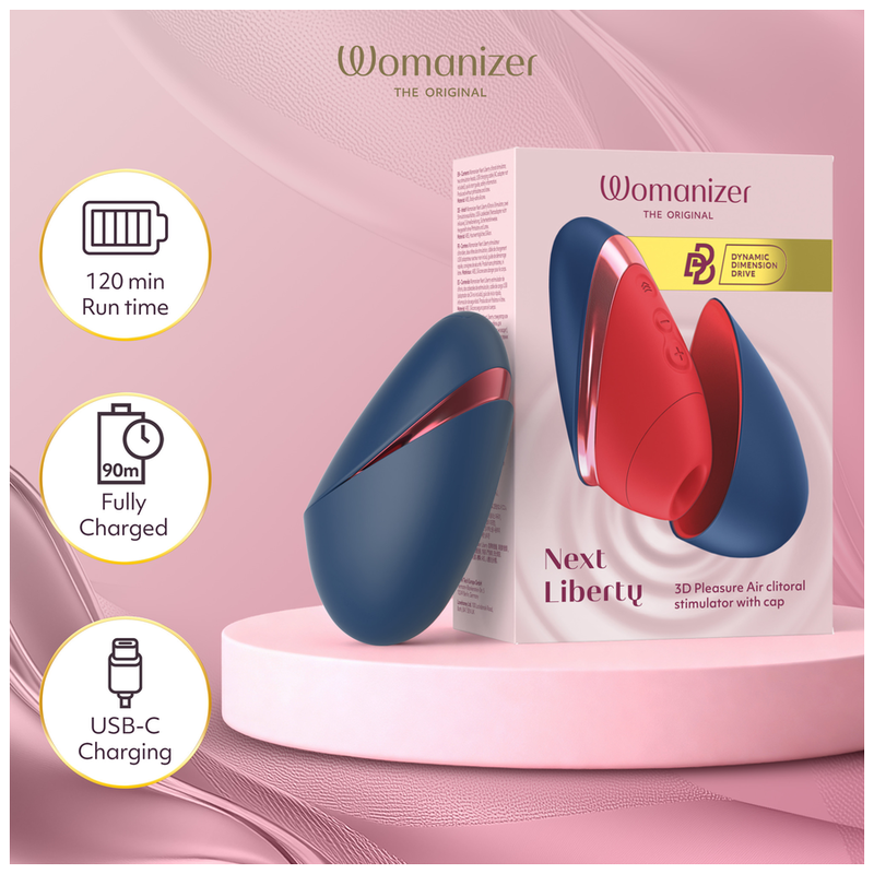 Womanizer - Next Liberty 3D Pleasure Air Clitorial Stimulator Blue/Red