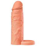 Hidden Desire - Manga Extensora de Silicone Líquido Inferno com Anel – 15 cm – Ø 4,5 cm – Tom de Pele