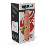 Hidden Desire - Manga Extensora de Silicone Líquido Inferno com Anel – 15 cm – Ø 4,5 cm – Tom de Pele