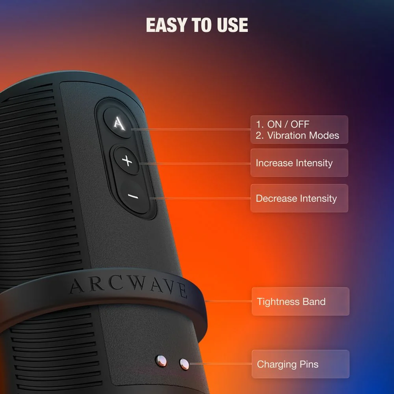 Arcwave - Zing Stroker Masculino Vibratório com Motor Duplo Preto