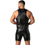 Locker Gear - Punch Hole Leatherette Colete Vermelho M