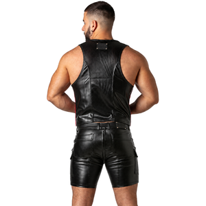 Locker Gear - Punch Hole Leatherette Colete Vermelho M