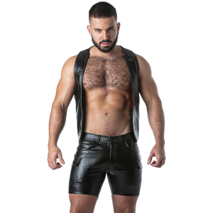 Locker Gear - Punch Hole Leatherette Colete Vermelho M