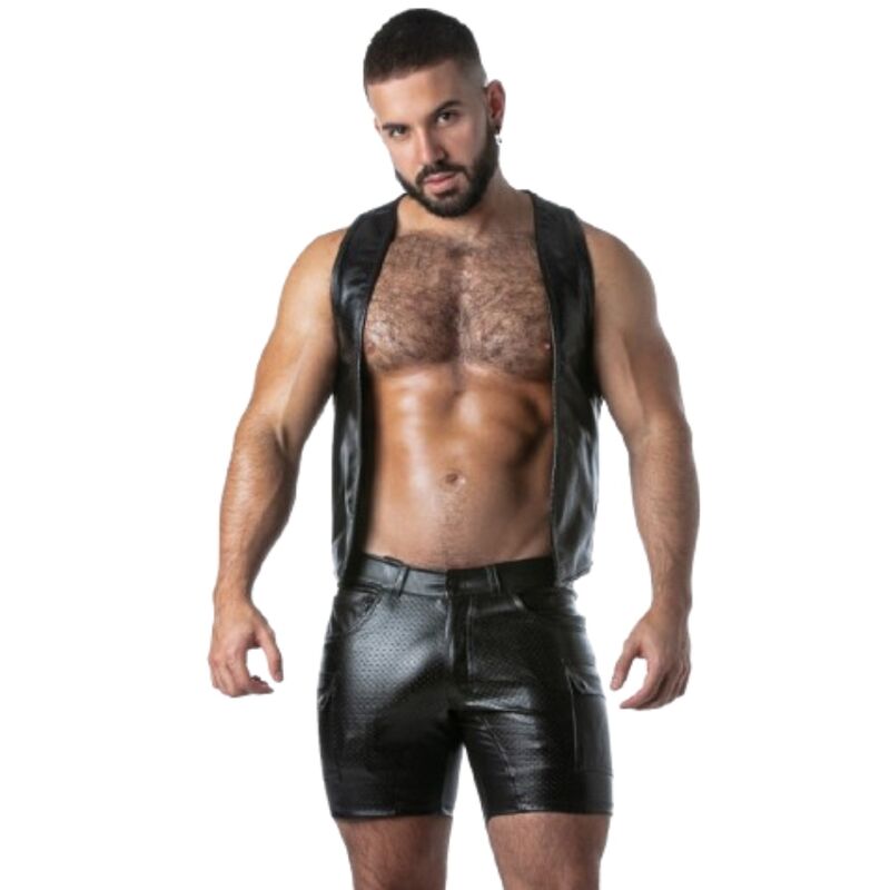 Locker Gear - Punch Hole Leatherette Colete Caqui L