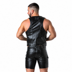 Locker Gear - Punch Hole Leatherette Colete Caqui XL