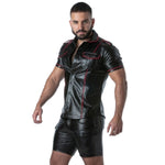 Locker Gear - Punch Hole Leatherette Camisa Vermelho S