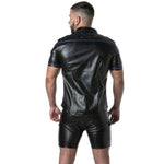 Locker Gear - Punch Hole Leatherette Camisa Azul L