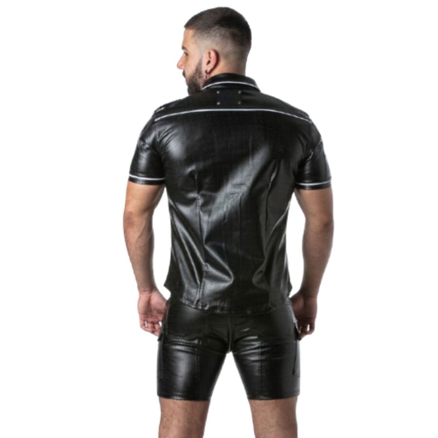Locker Gear - Punch Hole Leatherette Camisa Branco L