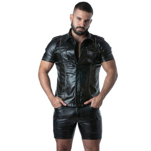Locker Gear - Punch Hole Leatherette Camisa Caqui XL