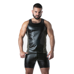 Locker Gear - Punch Hole Leatherette Camisola de Alças Caqui XL