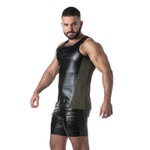 Locker Gear - Punch Hole Leatherette Camisola de Alças Caqui XL