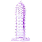 Baile Bainha Para Pénis Com Pontos Estimulantes Roxo 14 cm
