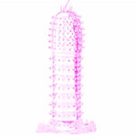 Baile Bainha Para Pénis Com Pontos Estimulantes Rosa 14 cm