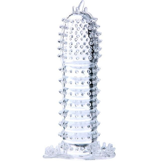 Baile Bainha Para Pénis Com Pontos Estimulantes Transparente 14 cm
