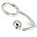 Metal Hard Anel de Galo Com Gancho Anal Intruso 45mm