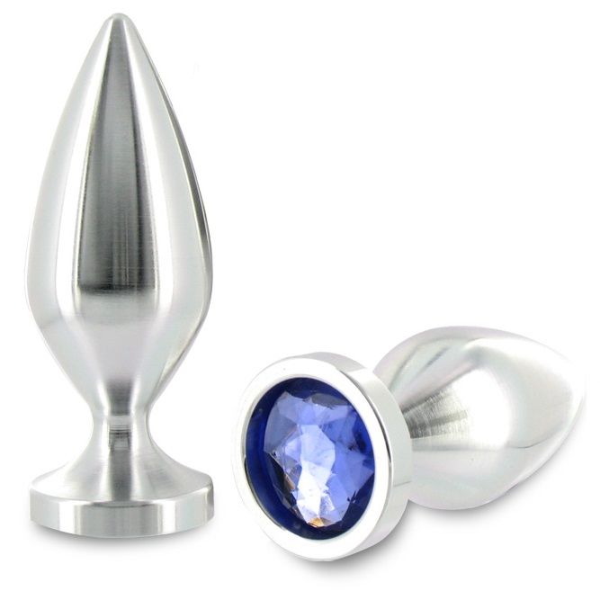 Metal Hard Plug Anal Aliminum Cor Cristal Grande 10,16cm