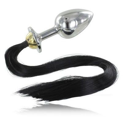 Metal Hard Plug Anal de Ao Com Cauda 8,89cm | Eupoupo Metal Hard Plug Anal de Ao Com Cauda 8,89cm | Eupoupo