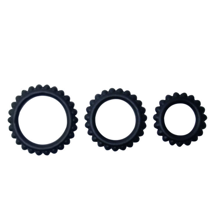 Baile Conjunto Titan 3 Piezas Anillo Para Gallo Negro 2.8 + 2.4 + 1.9 cm