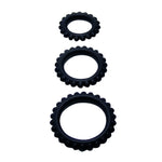 Baile Conjunto Titan 3Pcs Anel Para Galo Preto 2.8 + 2.4 + 1.9 cm