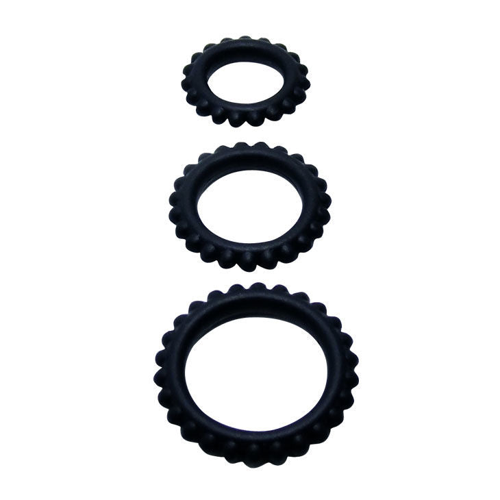 Baile Conjunto Titan 3 Piezas Anillo Para Gallo Negro 2.8 + 2.4 + 1.9 cm