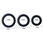 Baile Conjunto Titan 3Pcs Anel Para Galo Preto 2.8 + 2.4 + 1.9 cm