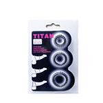 Baile Conjunto Titan 3Pcs Anel Para Galo Preto 2.8 + 2.4 + 1.9 cm
