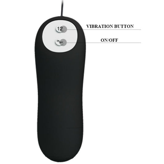 Pretty Love -Plug Anal Ncora Forma Silicone 12 Modos de Vibrao Preto