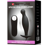 Pretty Love -Plug Anal de Silicone 12 Modos de Vibrao Preto