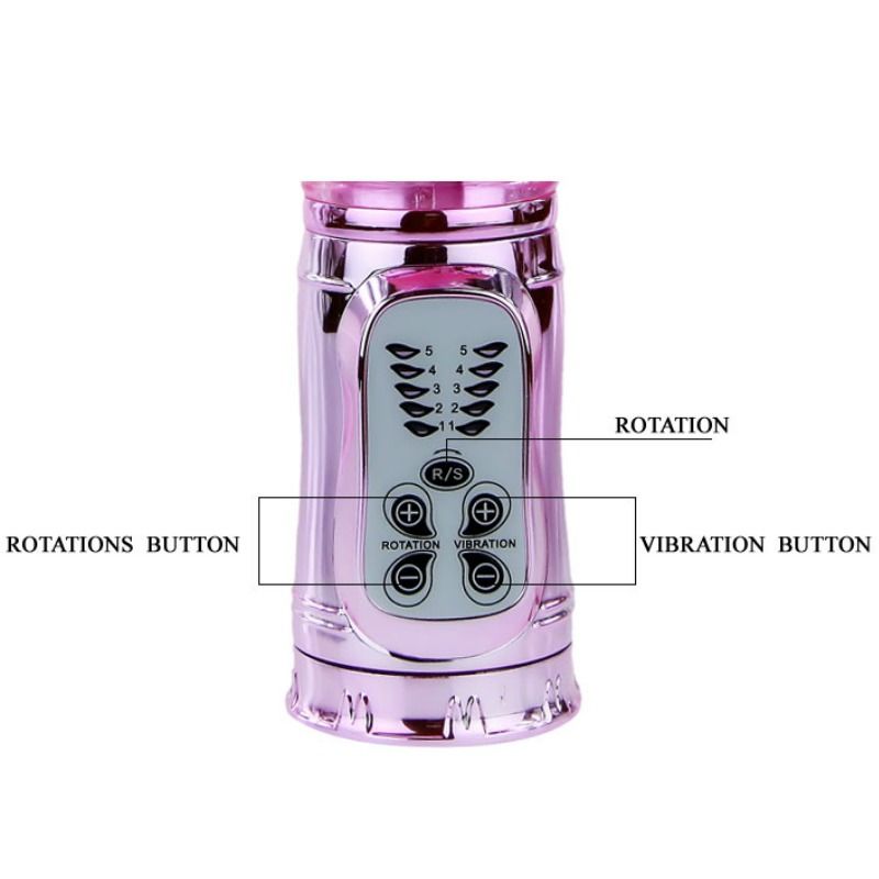 Baile Vibrador Recarregvel Com Rotao e Estimulador de Borboleta Pulsante
